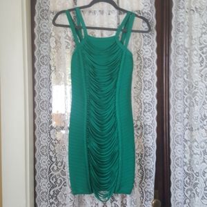 Green bebe bodycon dress NWOT